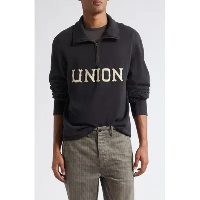 Double Rl Finn Cotton Jersey Half Zip Pullover In Blue