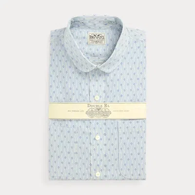 Double Rl Floral-print Woven Shirt In Blue Multi