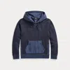 Double Rl Colorblock Fleece Hoodie In Navy Multi