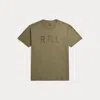 Double Rl Garment-dyed Logo Jersey T-shirt In Olive