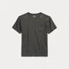 Double Rl Garment-dyed Pocket T-shirt In Heather Grey