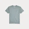 Double Rl Garment-dyed Pocket T-shirt In Sea Green