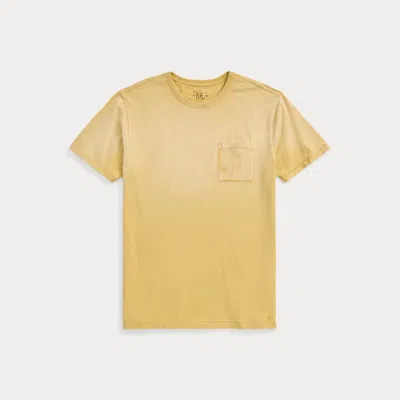 Double Rl Garment-dyed Pocket T-shirt In Wicket Yellow