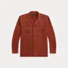 Double Rl Garment-dyed Twill Camp Shirt In Brick