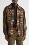 Double Rl Ralph Lauren Patterned Jacquard Overshirt In Brown