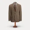 Double Rl Glen Plaid Wool Suit Jacket In Grey/tan/red Multi