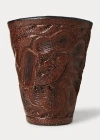 Double Rl Hand-tooled Leather Bandanna Slider In Brown