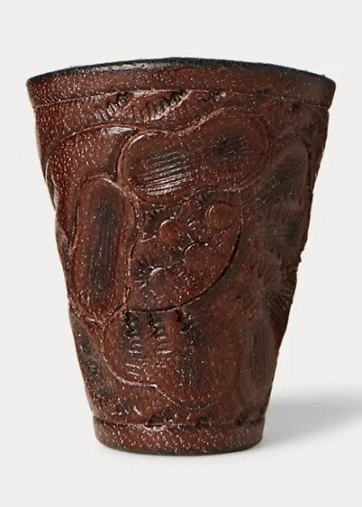 Double Rl Hand-tooled Leather Bandanna Slider In Brown