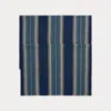 Double Rl Handwoven Striped Cotton Scarf In Indigo/cream