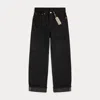 Double Rl High Boy Fit Black Selvedge Jean In Black