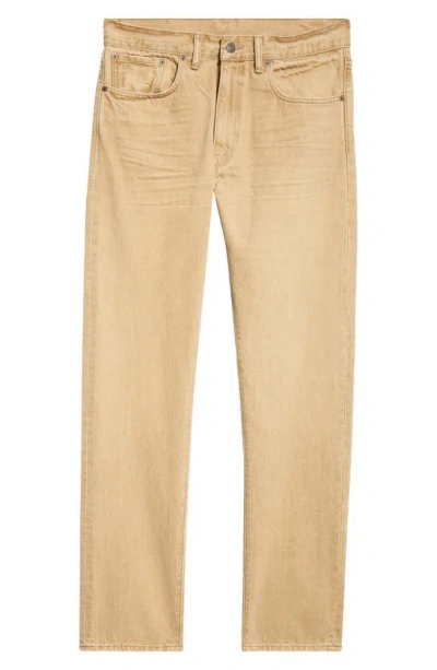 Double Rl High Waist Slim Fit Jeans In Tan Wash