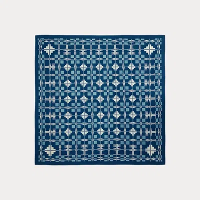 Double Rl Indigo Cotton Tablecloth In Blue