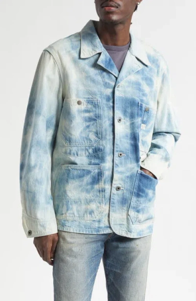 Double Rl Indigo Denim Engineer Jacket In Brown