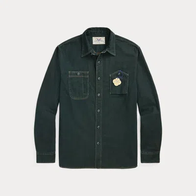 Double Rl Indigo Denim Workshirt In Indigo Rinse