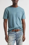 Double Rl Indigo Jersey Pocket T-shirt In Blue