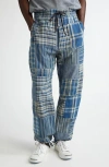 Double Rl Indigo Patchwork Cotton & Linen Drawstring Pants