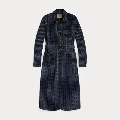 Double Rl Indigo Print Twill Shop Coat In Dark Indigo