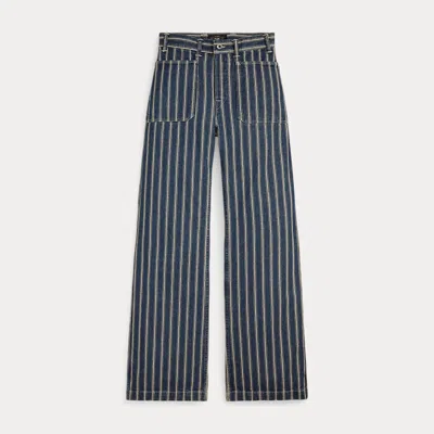 Double Rl Indigo Striped Jean In Medium Wash