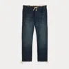 Double Rl Indigo Striped Jersey Drawstring Pant In Indigo/multi
