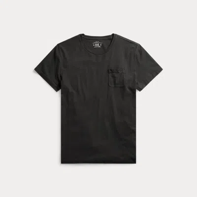 Double Rl Jersey Pocket T-shirt In Faded Black Canvas