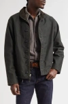 Double Rl Ralph Lauren Corduroy-collar Cotton Deck Jacket In Gray