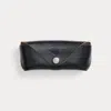 Double Rl Leather Eyeglass Case In Black Over Brown