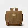 Double Rl Leather-trim Oilcloth Backpack In Brown