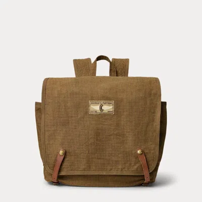 Double Rl Leather-trim Oilcloth Backpack In Brown