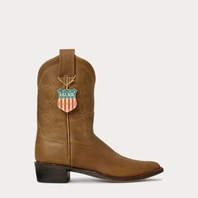 Double Rl Limited-edition Leather Boot In Pale Russet