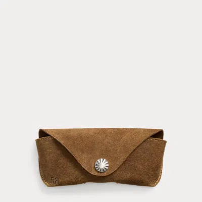 Double Rl Limited-edition Suede Eyeglass Case In Pale Russet