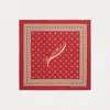 Double Rl Logo Cotton Bandanna In Red/cream/brown