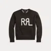 Double Rl Logo Cotton-blend Fleece Sweatshirt In Faded Black/white