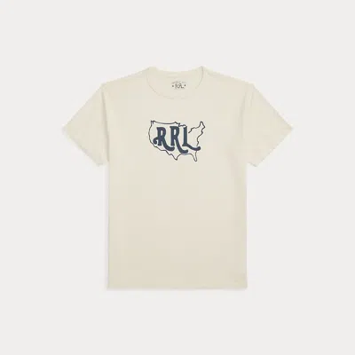 Double Rl Logo Cotton-hemp Jersey T-shirt In Warm White