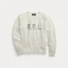 Double Rl Logo Fleece Sweatshirt In Oatmeal Heather