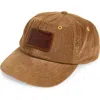 Double Rl Logo Patch Cotton Corduroy Baseball Cap In Tan