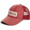Double Rl Logo Patch Cotton Twill Trucker Hat In Faded Red