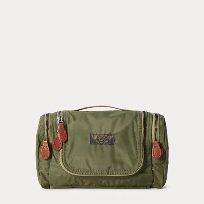 Double Rl Nylon Canvas Travel Kit In Gray