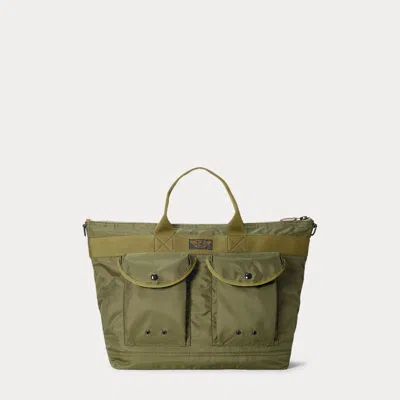 Double Rl Nylon Canvas Utility Messenger Bag In Olive Drab