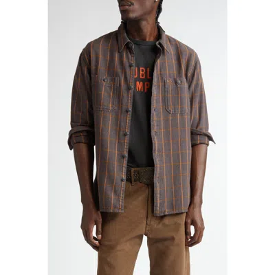 Double Rl Plaid Cotton Twill Work Shirt