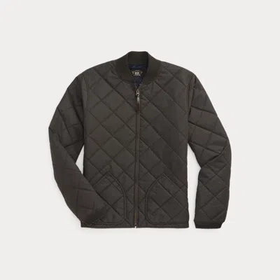 Double Rl Quilted Twill Jacket In Vintage Black