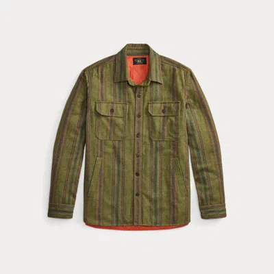 Double Rl Ralph Lauren Brushed Twill Shirt Jacket In Multi