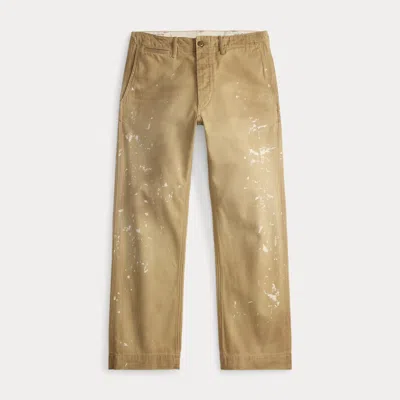 Double Rl Ralph Lauren Distressed Chino Field Pant In Neutral