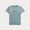 Double Rl Ralph Lauren Distressed Jersey Graphic T-shirt In Blue