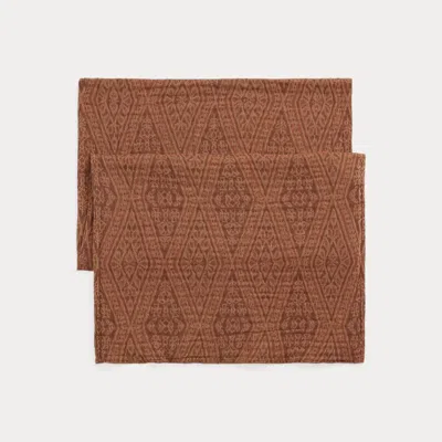 Double Rl Ralph Lauren Double-faced Cotton Jacquard Scarf In Brown