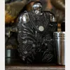 Double Rl Ralph Lauren Flask & Hand-tooled Leather Case In Black