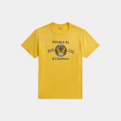 Double Rl Ralph Lauren Garment-dyed Jersey Graphic T-shirt In Yellow
