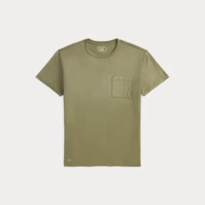 Double Rl Ralph Lauren Garment-dyed Pocket T-shirt In Green
