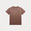 Double Rl Ralph Lauren Garment-dyed Pocket T-shirt In Brown