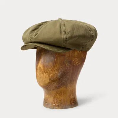 Double Rl Ralph Lauren Garment-dyed Twill Newsboy Cap In Green