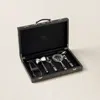 Double Rl Ralph Lauren Hand-tooled Leather Bar Mixer Set